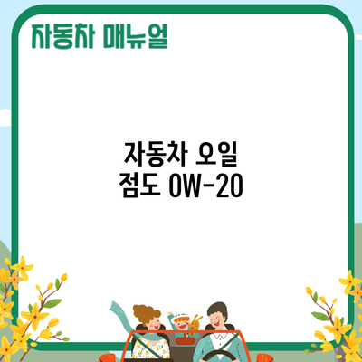 자동차 오일 점도: 0W-20