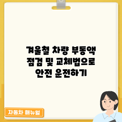 겨울철 차량 부동액 점검 및 교체법으로 안전 운전하기
