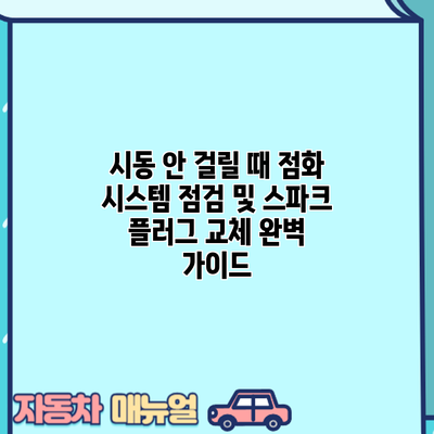 시동 안 걸릴 때? 점화 시스템 점검 및 스파크 플러그 교체 완벽 가이드