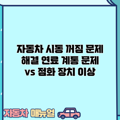 자동차 시동 꺼짐 문제 해결: 연료 계통 문제 vs 점화 장치 이상