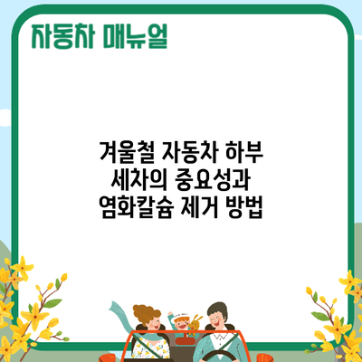 겨울철 자동차 하부 세차의 중요성과 염화칼슘 제거 방법