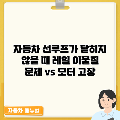 자동차 선루프가 닫히지 않을 때: 레일 이물질 문제 vs 모터 고장