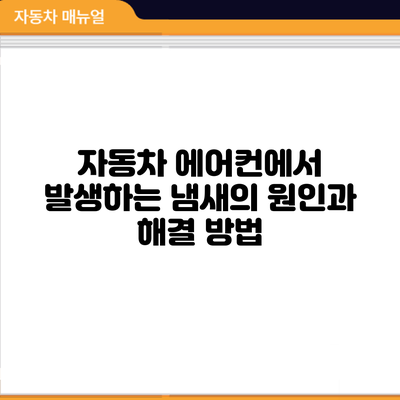 자동차 에어컨에서 발생하는 냄새의 원인과 해결 방법