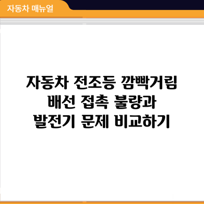 자동차 전조등 깜빡거림: 배선 접촉 불량과 발전기 문제 비교하기