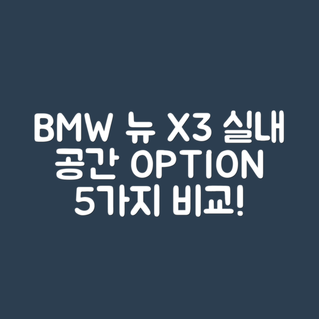 BMW 뉴 X3 실내 공간 옵션 5가지 비교