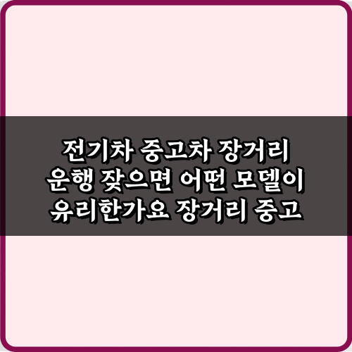 전기차 중고차 장거리 운행 잦으면 어떤 모델이 유리한가요? 해답 5가지