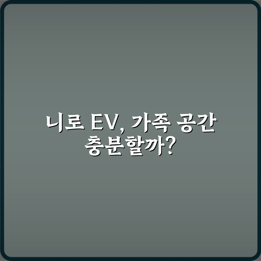 니로 EV 중고차 패밀리카로 쓰기 충분한 공간인가요? 3가지 핵심 분석