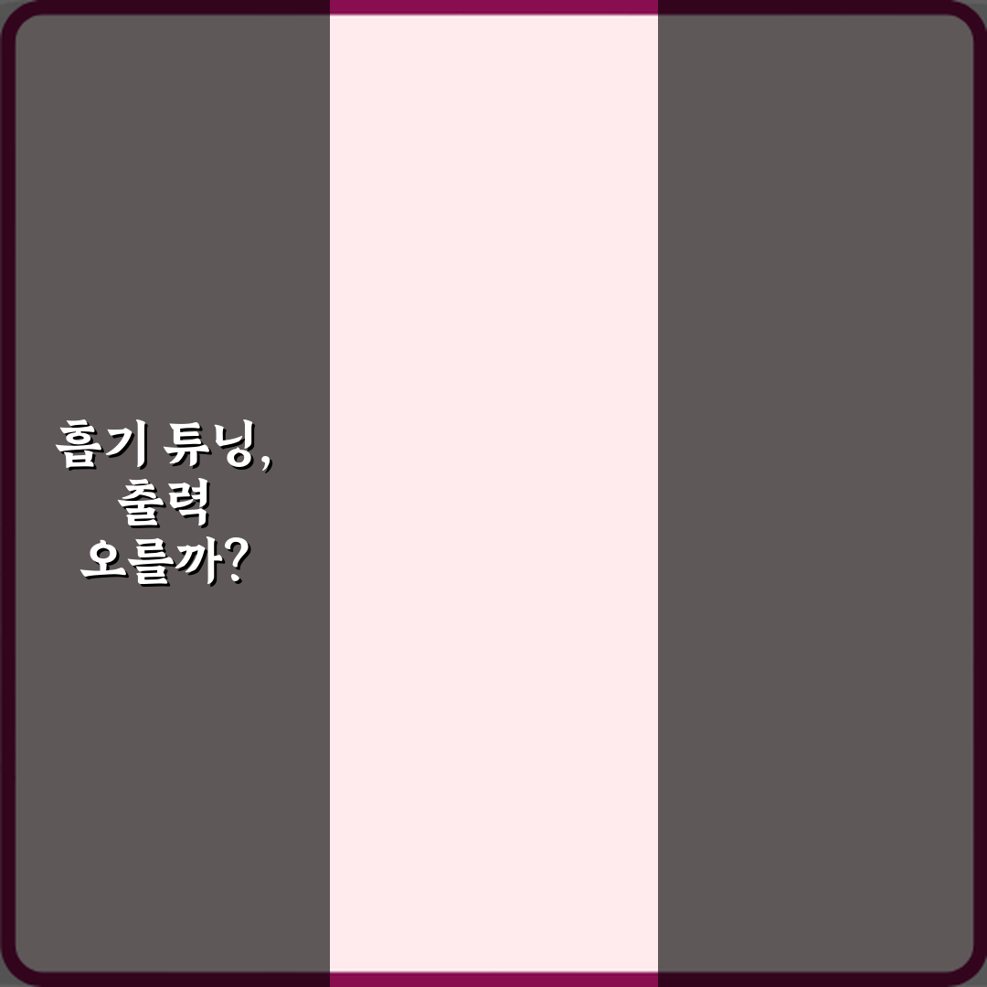 흡기 튜닝이 출력에 미치는 실제 효과 설명, 진짜 출력 상승 비법 7가지