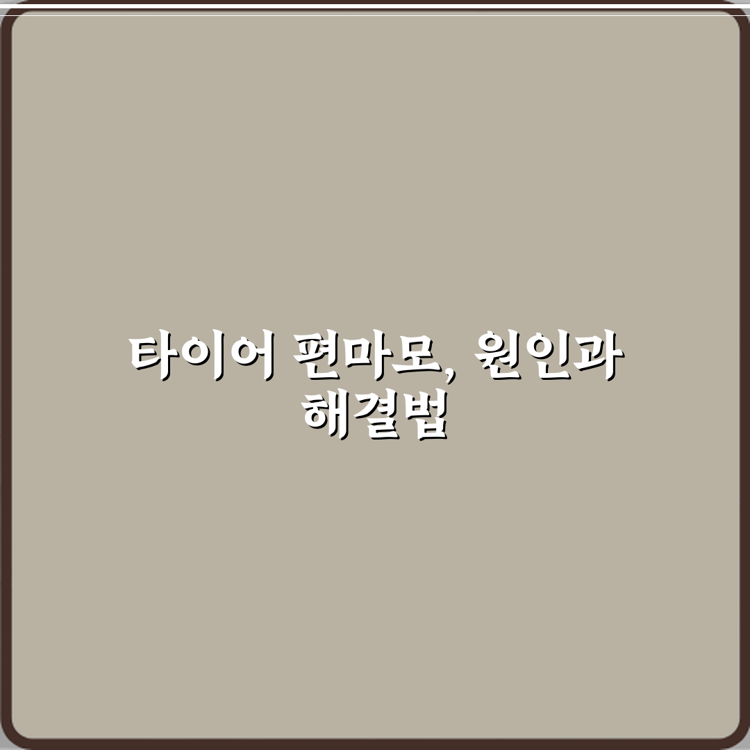 타이어 편마모 발생 원인과 예방 방법 정리 꿀팁 알려드려요!