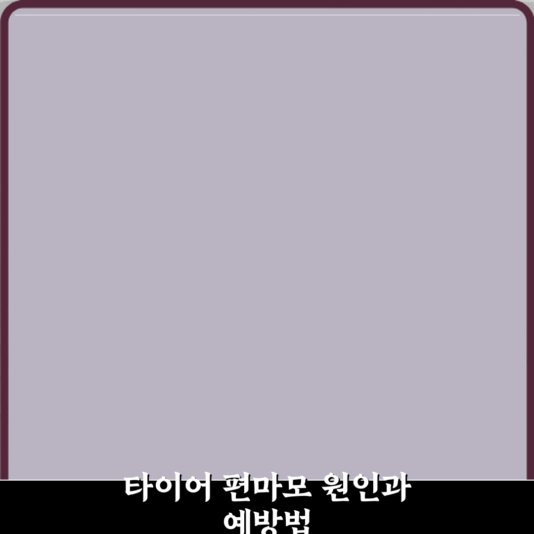 타이어 편마모 발생 원인과 예방 방법 정리 꿀팁 알려드려요!